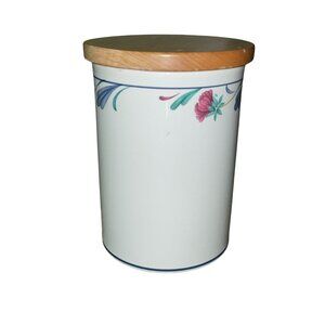 Vintage Lenox Poppies on Blue Canister Chinastone Medium Used